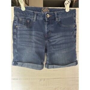 Justice Girl's Size 14 Blue Jean Jegging Stretch Cuffed Shorts